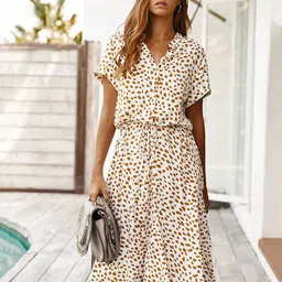 StyleCast x Revolte Women Printed Fit & Flare Dress-image-53