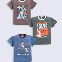 Here&Now X Game Begins Boys Assorted Pack Of 3 Printed T-shirts-16