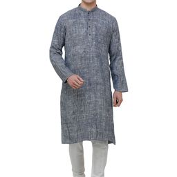 Exotic India Men Textured Solid Cotton Kurta with Churidar-picture-10