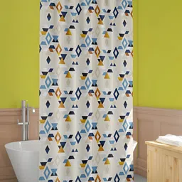 ArtzFolio Cream Colored & Brown Printed Waterproof Shower Curtain-15