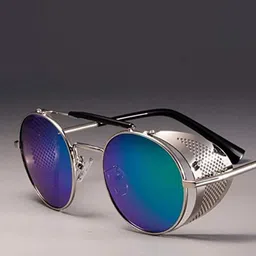 AUGEN Unisex Blue Lens Round Sunglasses With UV Protected Lens TS-SG-06-C4-image-33