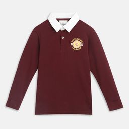 Blue Giraffe Boys Solid Polo Collar Cotton T-shirt-image-109