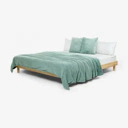 Zarf Green 3 Pcs Microfiber Heavy Winter Double Bed Quilt With Cushion Covers-2