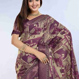 PBS PRINTS Ethnic Motifs Printed Zari Pure Silk Tussar Saree-picture-34