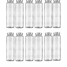 SOMIL Transparent & Nude-Coloured Glass Printed Water Bottle-image-45