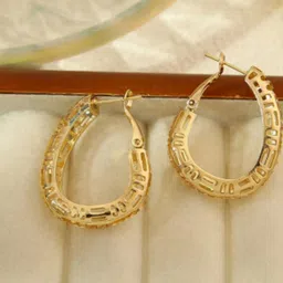 StyleCast Gold-Plated Classic Hoop Earrings-picture-0