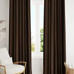 Galaxy Home Decor Brown Set of 2 Long Door Curtain-50