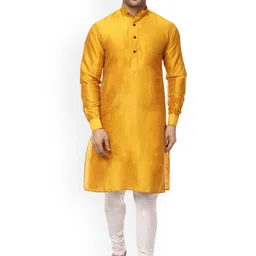 VEERA PARIDHAAN Men Regular Raw Silk Kurta with Churidar-picture-30