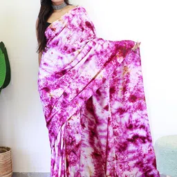 Anouk Rustic Tie and Dye Poly Chiffon Saree image 2