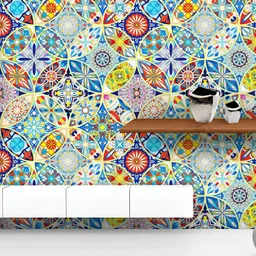 ArtzFolio Printed UV-Resistant Anti-Bacterial Vintage MandalasPeel & Stick Wallpaper-image-88