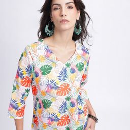 Anouk Rustic Tropical Print Straight Kurti-picture-21