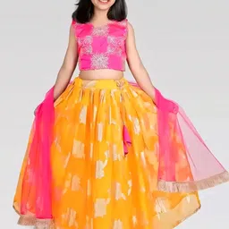 BAESD Girls Embroidered Ready to Wear Lehenga & Blouse With Dupatta-picture-14