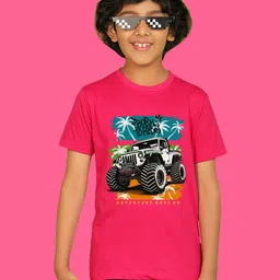 NUSYL Boys Graphic Printed Round Neck Cotton T-shirt-image-92