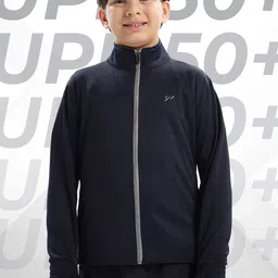 BLUE TYGA Boys Antimicrobial Outdoor Open Front Sunscreen Jacket-picture-30