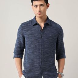 Arrow Men Slim Fit Pinstripes Striped Spread Collar Cotton Formal Shirt-image-71