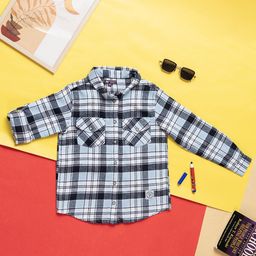 Purple United Kids Boys Tartan Checks Opaque Checked Casual Shirt-image-98