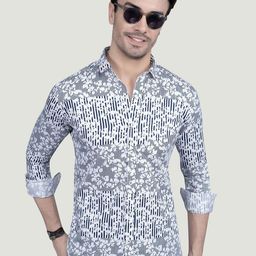 ALMATY Maxim Comfort Floral Printed Slim Fit Cotton Shirt-image-27