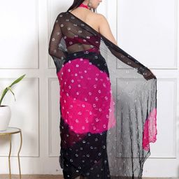 VL SAREES Bandhani Poly Chiffon Bandhani Saree image 2