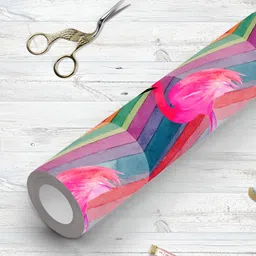 ArtzFolio Printed UV-Resistant Anti-Bacterial Watercolor Chevron Flamingo Peel & Stick Wallpaper-image-50
