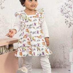 THE BABY TRUNK Infant Girls Pack Of 2 Printed & Embroidered Pure Cotton Dress-image-43
