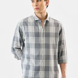 Snitch Tartan Checked Long Sleeves Cotton Linen Shirt-picture-36