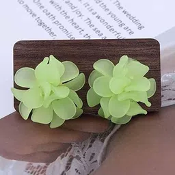 FIMBUL Rhodium-Plated Floral Studs-13