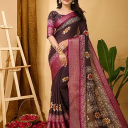 KALINI Floral Zari Art Silk Banarasi Saree-image-113