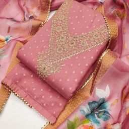 Riti Woven Design Sequinned Chanderi Silk Unstitched Dress Material-picture-10