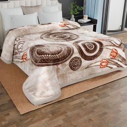 Signature Grey & White Floral Mink Heavy Winter Double Bed Blanket-image-35