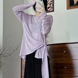 StyleCast x Revolte Women Solid Extended Sleeves Longline Top-picture-5