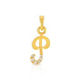 BHIMA 22K BIS Hallmark 916 Purity Yellow Gold Alphabet P Pendant-92