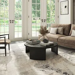 ASTERLANE Cream & Brown Shaggy Carpet-picture-31