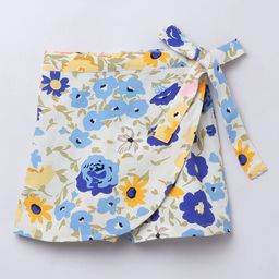 taffykids Girls Floral Printed Tie Up Skort-picture-11