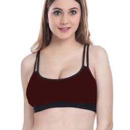Samvar Maroon Cotton Non-Wired Non Padded Minimizer Bra-picture-23
