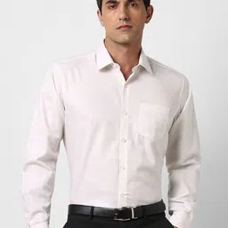Van Heusen Men Spread Collar Solid Cotton Formal Shirt-picture-29