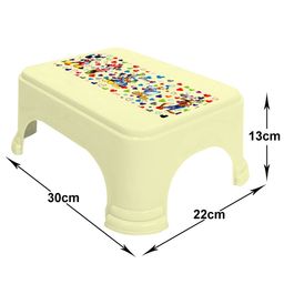 Kuber Industries Cream-Coloured & Red Abstract Plastic Bath Accessories Set image 5