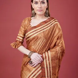 DOI MOI Geometric Printed Banarasi Saree-image-50
