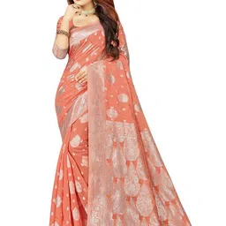 KALINI Woven Design Zari Pure Cotton Banarasi Saree-image-65