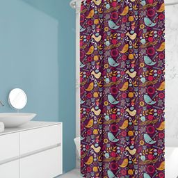 ArtzFolio Purple & Pink Printed Waterproof Shower Curtain-image-82