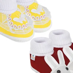 NESKA MODA Yellow Cotton Booties-image-51