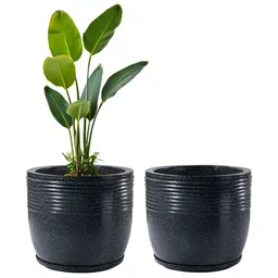 RUBOXA 2-Pcs Black Textured UV-ProtectedPlanters-image-50