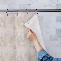 ArtzFolio Off-White Printed Waterproof Shower Curtain-32