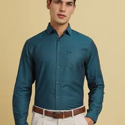 Allen Solly Men Slim Fit Spread Collar Textured Cotton Formal Shirt-picture-46