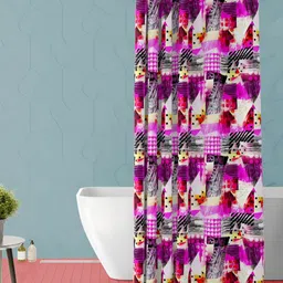 ArtzFolio Purple & White Printed Waterproof Shower Curtain-image-76