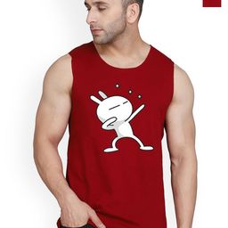 SLOWLORIS Pack Of 2 Printed Round Neck Bio-Wash Cotton Gym Vests-picture-13