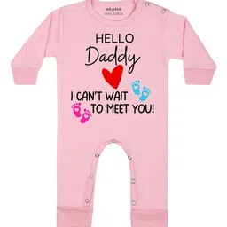 Arvesa Hello Daddy I can't Wait To Meet You Printed Bodysuit-98