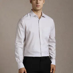 Louis Philippe Spread Collar Cotton Formal Shirt-picture-18