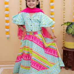 UNBIND Girls Printed Ready to Wear Lehenga & Blouse With Dupatta-picture-25