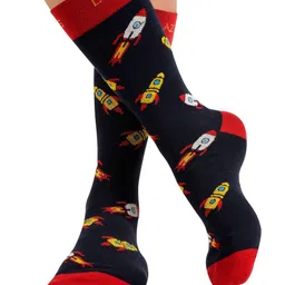Lazy Bums Patterned Crew Length Socks-19