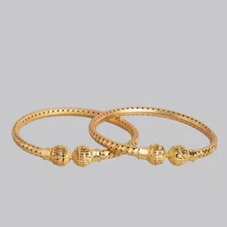 Anouk Set Of 2 Gold-Plated Antique Design Kada Bangles image 2